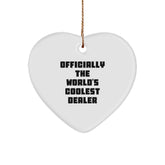 Unique Gifts from Men to Dealers, Funny Dealer Heart Ornament, Christmas Decorations for Dealers - Image 1